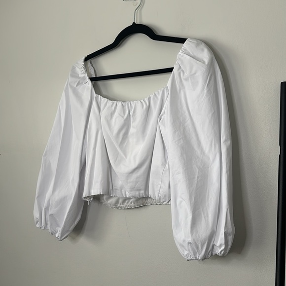 NWT Alice + Olivia Alta Square-Neck Peasant Top - Picture 7 of 7